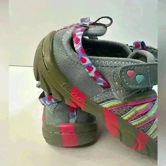 Skechers Sandal Shoes Girls Sz 11 Gray Multi Color - Picture 6 of 9